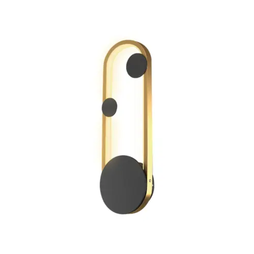 Arandela Fratelli 15W Led Preto/Dourado 3000k Orluce