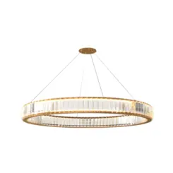 Pendente Ringuer 102W Led Dourado 3000K OR1771 100cm Orluce