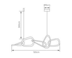Pendente D'aria 95W Led Dourado 3000K Orluce