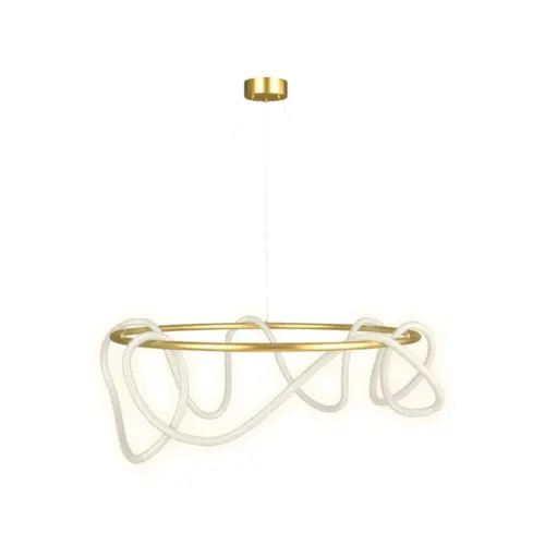 Pendente Scribble Cono 80W Led Dourado 3000K Orluce