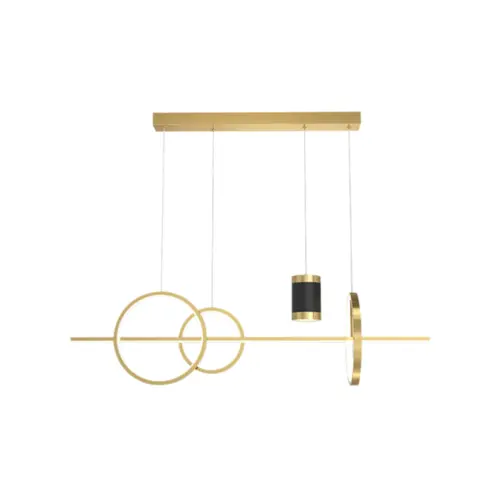 Pendente Zirco Ii 52W Led Dourado Branco Quente Orluce