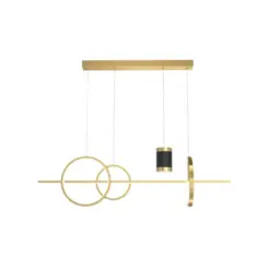 Pendente Zirco Ii 52W Led Dourado Branco Quente Orluce
