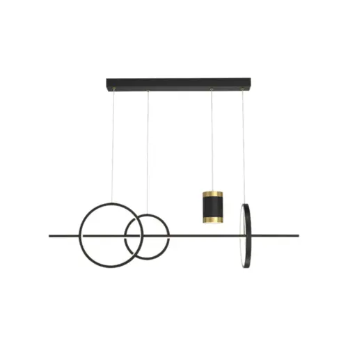 Pendente Zirco Ii 52W Led Preto Branco Quente Orluce