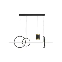 Pendente Zirco Ii 52W Led Preto Branco Quente Orluce