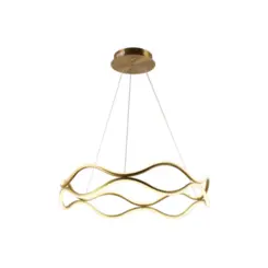 Pendente Wave 46W Led Dourado Branco Quente Orluce