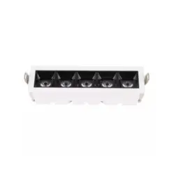 Luminaria De Led 5 Spots De Embutir 10W 4000K Branco Preto Luminatti