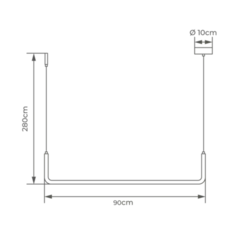 Pendente Lea 18W Led Preto 3000K Orluce