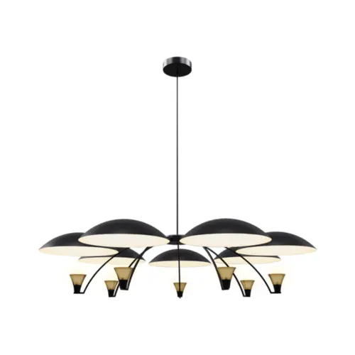 Pendente Ragno 15W Led Preto E Dourado 3000K Orluce