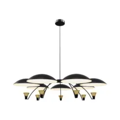 Pendente Ragno 15W Led Preto E Dourado 3000K Orluce
